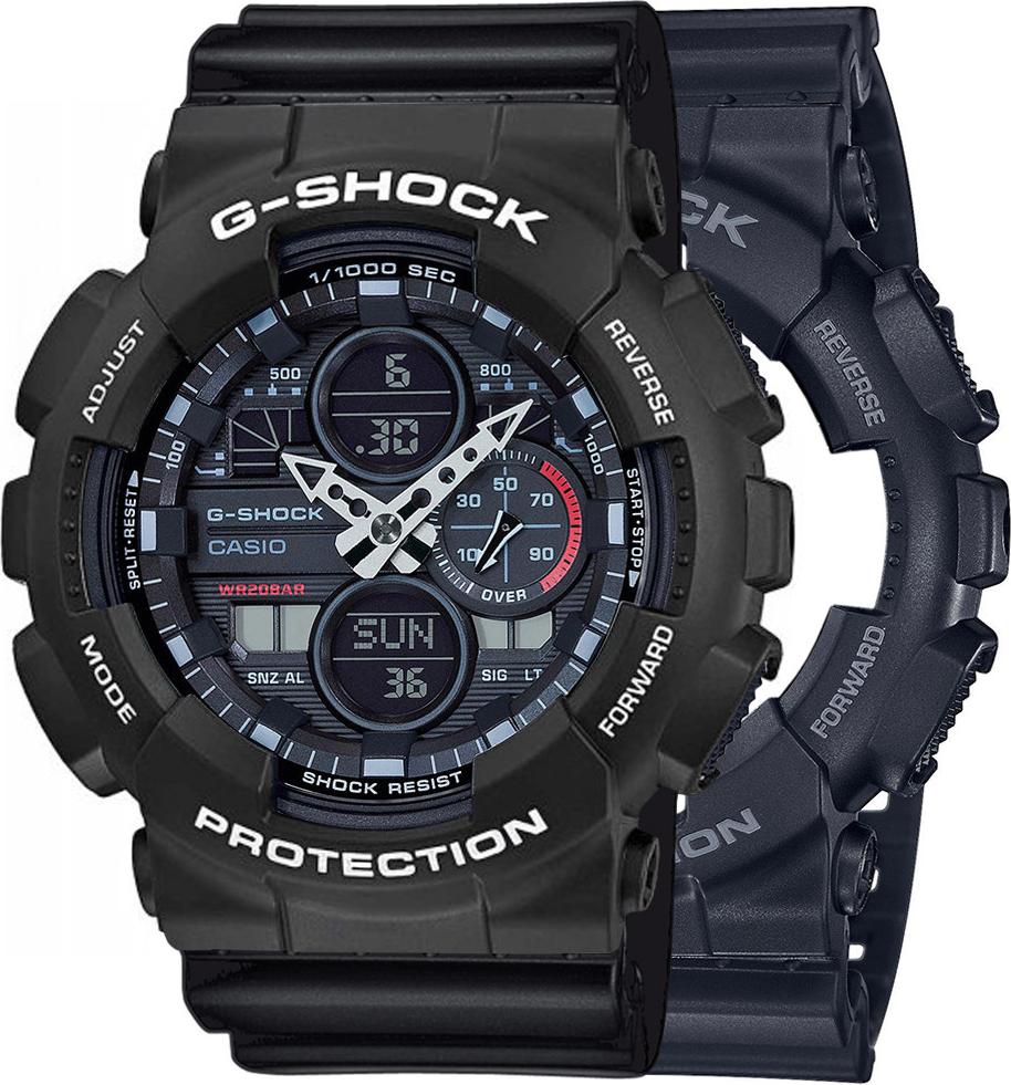 Hodinky Casio G-Shock SET GA-140-1A1ER + BEZEL 10508136 + BAND 10347688 20BAR