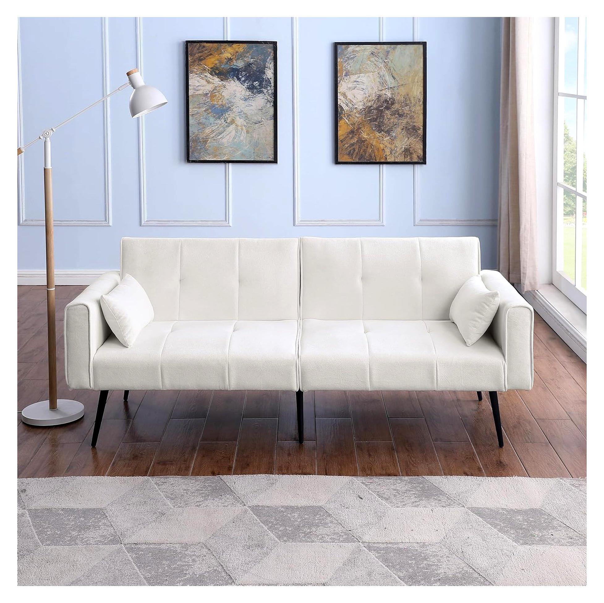 Markenlos Futon Schlafsofa, Modernes 68" Futon Sofa wandelbar zum Bett, Schlafsofa für das Wohnzimmer - Ideal für kleine Räume