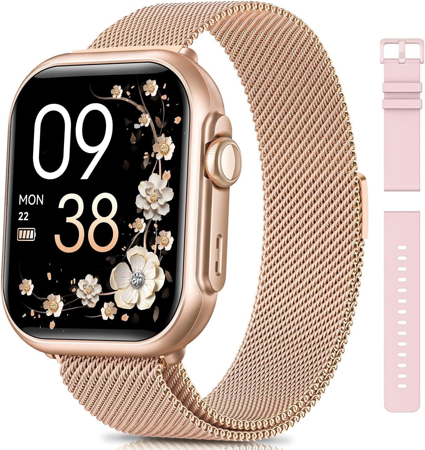 SWGOTA Smartwatch mit 1000mAh Akku, 100+ Sportmodi, Gesundheitsmonitoring, Telefonfunktion, IP68 wasserdicht, Wear OS