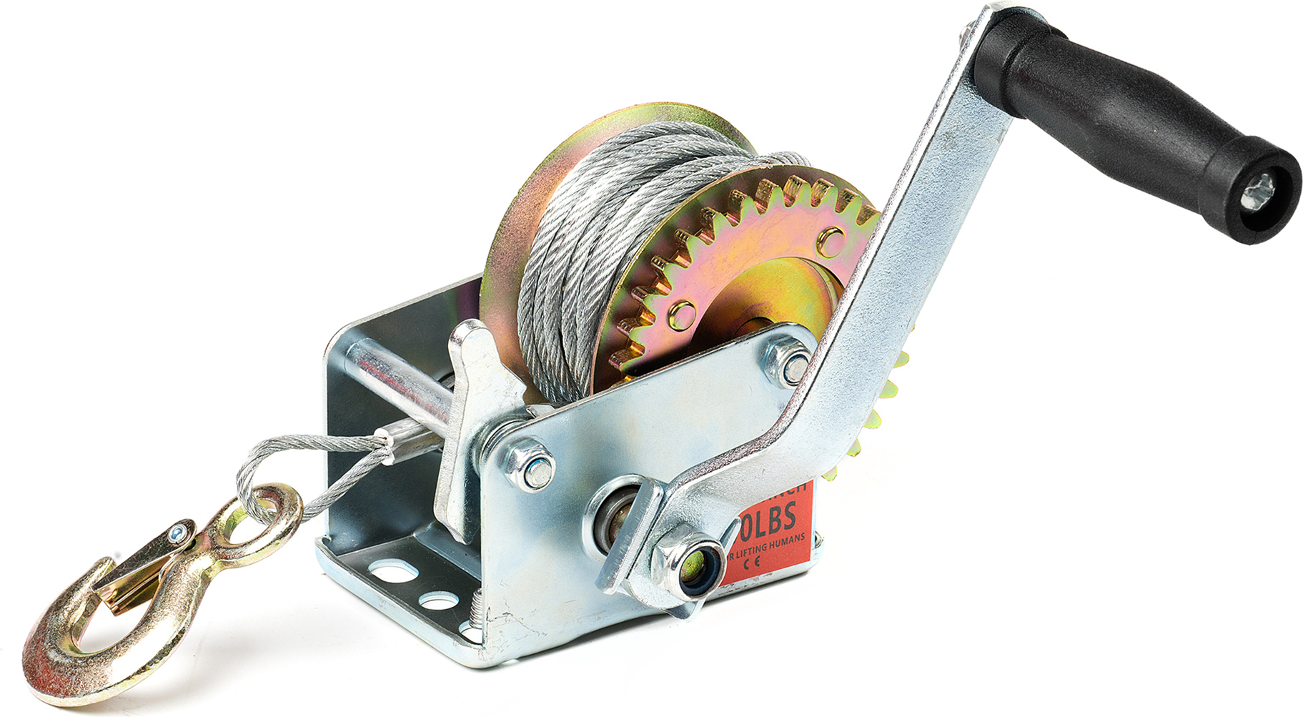 Bingo-Shop SEVICO Handwinde Seilwinde manuelle Gurtwinde Winde Gurt 5mm / 10m 800 LBS 360 KG F265