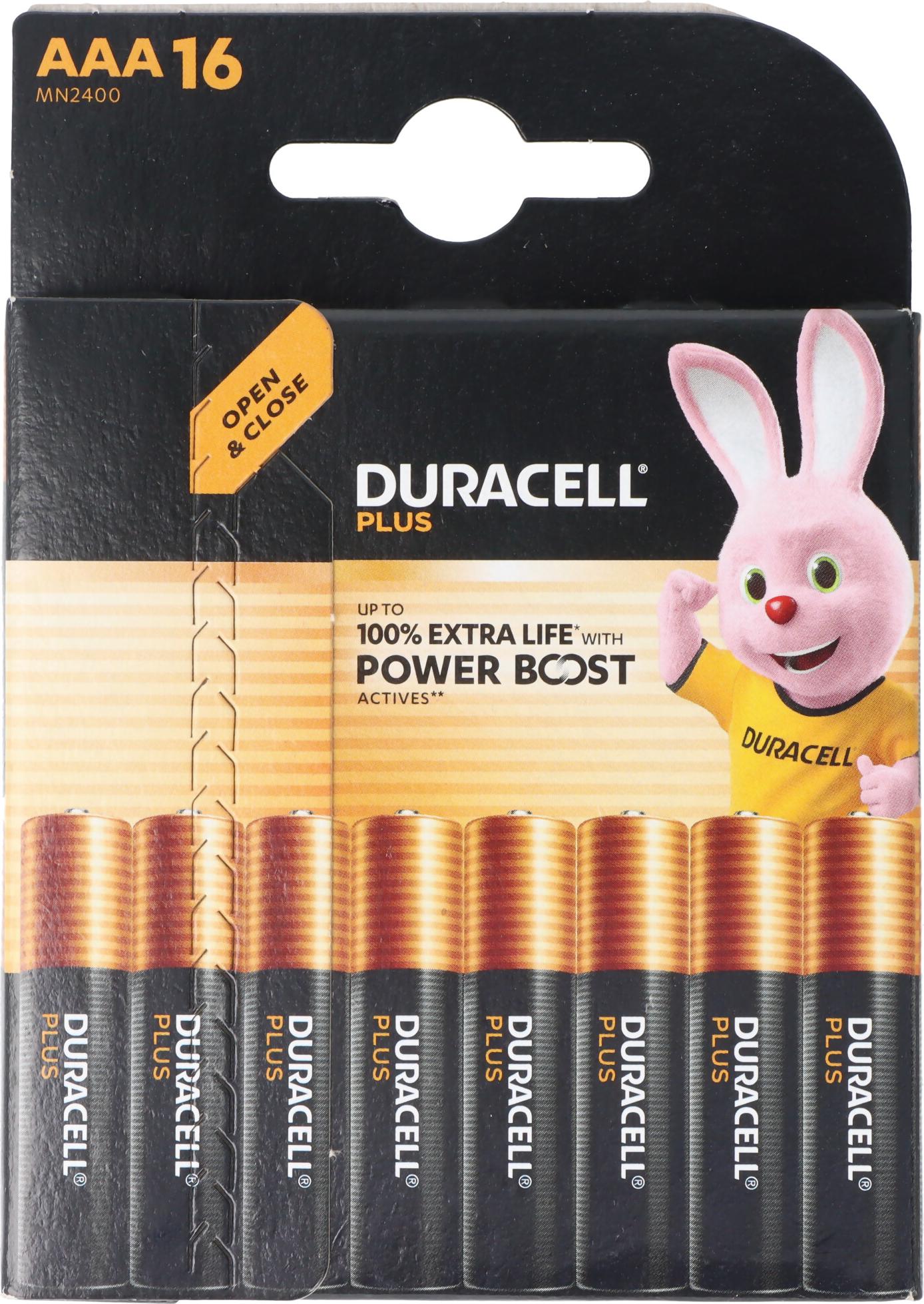 Duracell Plus Power Boost AAA – 16er Blister für starke Leistung 907295