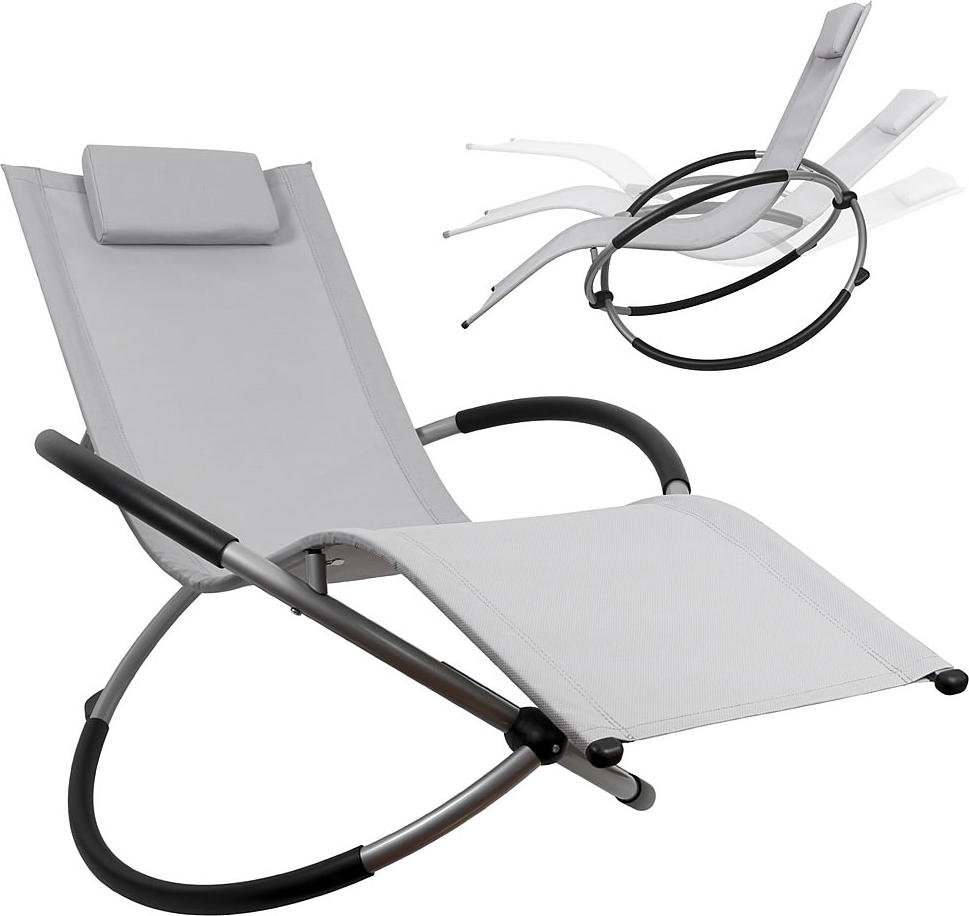 Mucola hojdacie lehátko skladacie relaxačné lehátko lehátko na slnenie lehátko 200 kg zaťažiteľné záhradné lehátko plážové lehátko balkónové lehátko - sivé