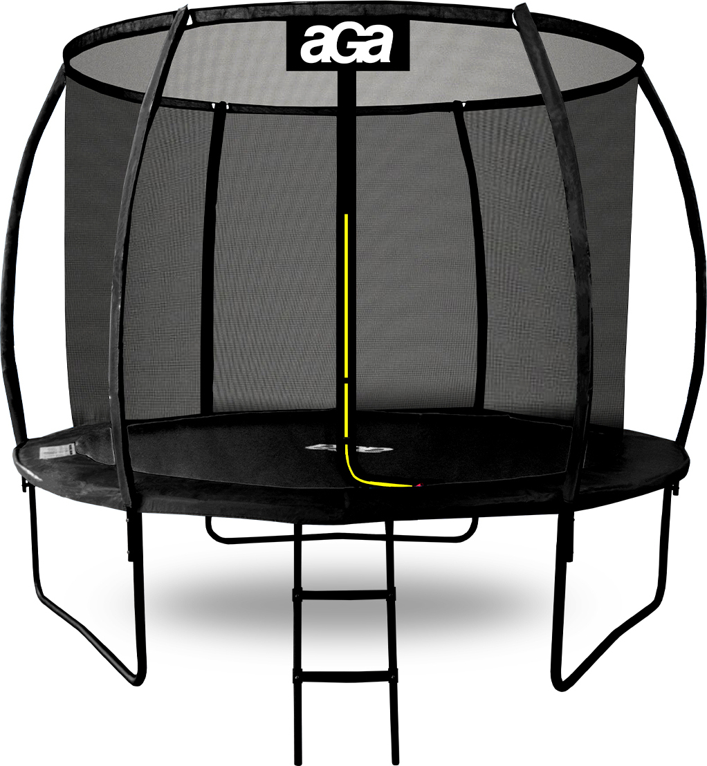 Aga SPORT EXCLUSIVE Trampolína 250 cm Čierna + ochranná sieť + rebrík