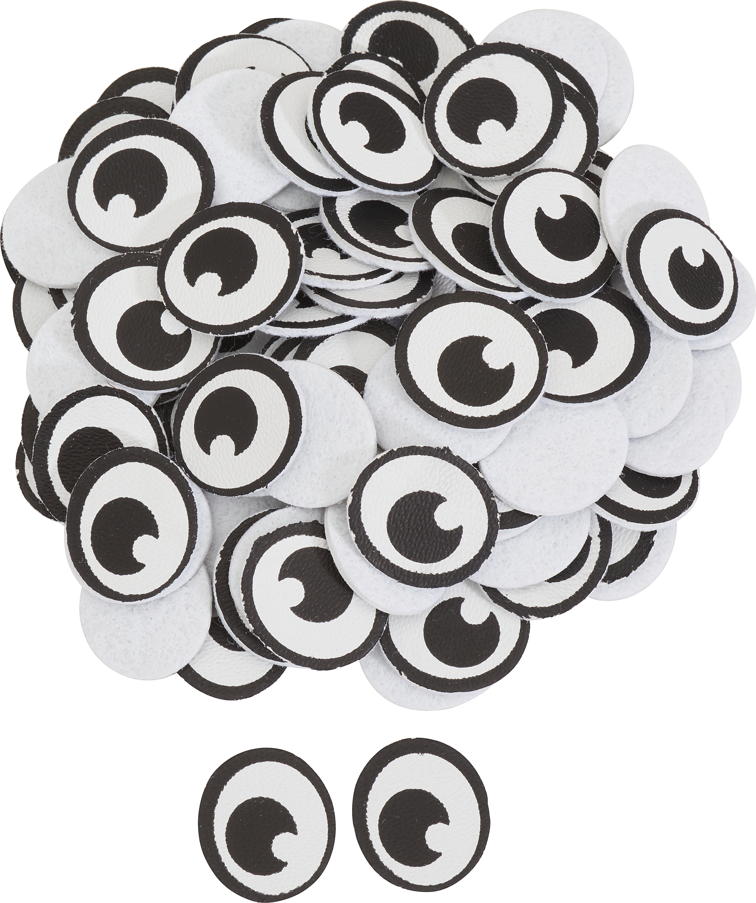 VBS XXL Einzelaugen Leder Filz 100 Stück 1.0 cm Bastelbedarf Puppen Augen