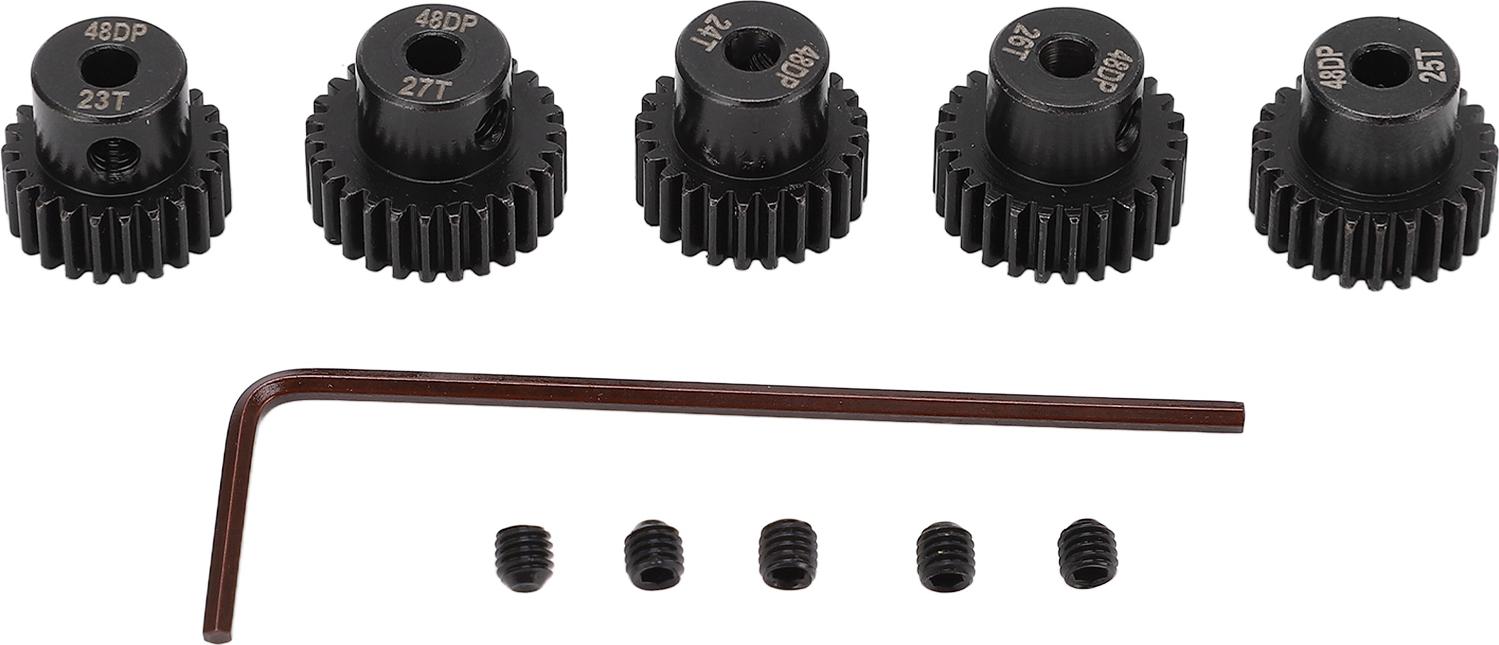 Gistuch 5-teiliger RC-Ritzelsatz 48DP 0,53M 3,175mm 23T 24T 25T 26T 27T Chrom-Molybdän-legierter Stahlmotor für 1/10