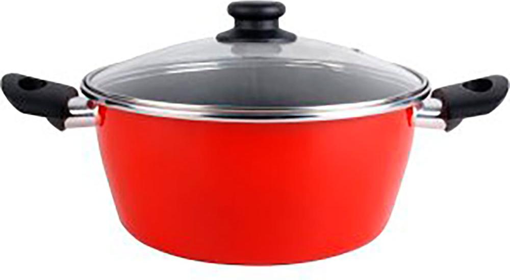 Kochtopf mit Glasdeckel magefesa k2 rot 16 Antihaft-Stahl Edelstahl alle Arten K2 Gransasso