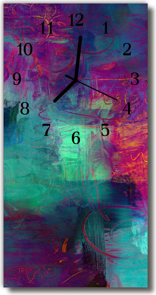 Tulup Glasuhr Wanduhr Küchenuhr Echt-Glas 30x60 Verwirrung Mehrfarbig zsv-30x60-nn-29586441