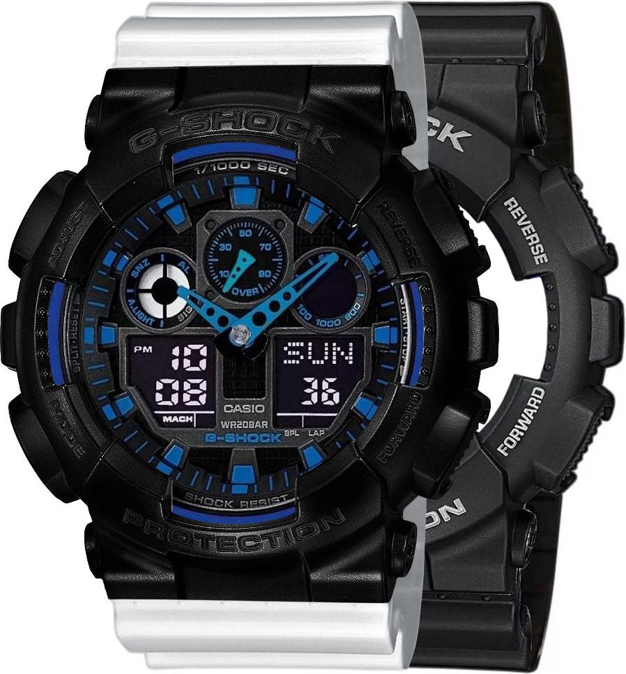 Hodinky Casio G-Shock SET GA-100-1A2ER + BEZEL 10523429 + BAND 10347710 20BAR