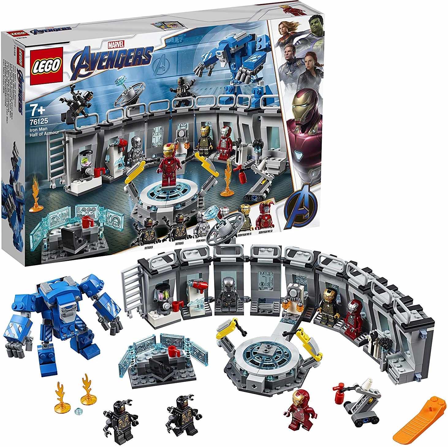LEGO 76125 Super Heroes Marvel Avengers Iron Manova dielňa, moduly dielne so 6 figúrkami Marvel LEGO, nápad na darček