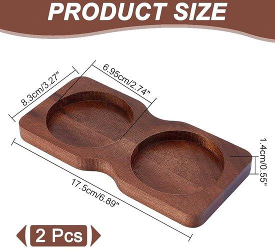 OEM Holz-Servierteller für Salz- und Pfeffermühle - Kaffee-Farbe - Set aus 2 2026