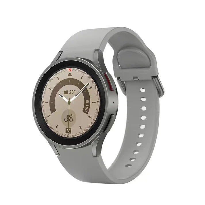 20 mm silikónový remienok SYSTEM-S pre inteligentné hodinky Samsung Galaxy Watch 5 4 v sivej farbe