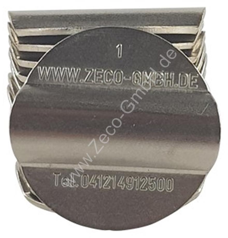 50x Zeco Schellka Wertmarke AM7 silber Nr. 1 für Münzzähler 150K