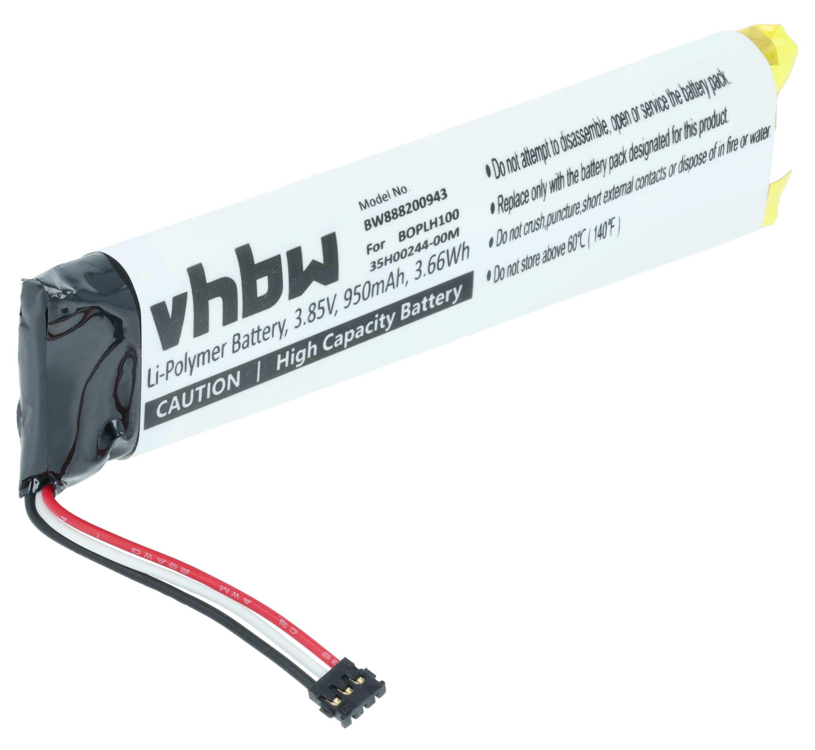 vhbw Akku Ersatz für HTC 35H00244-00M, BOPLH100 für VR-Gerät (950 mAh, 3,85 V, Li-Polymer) 164450940-1
