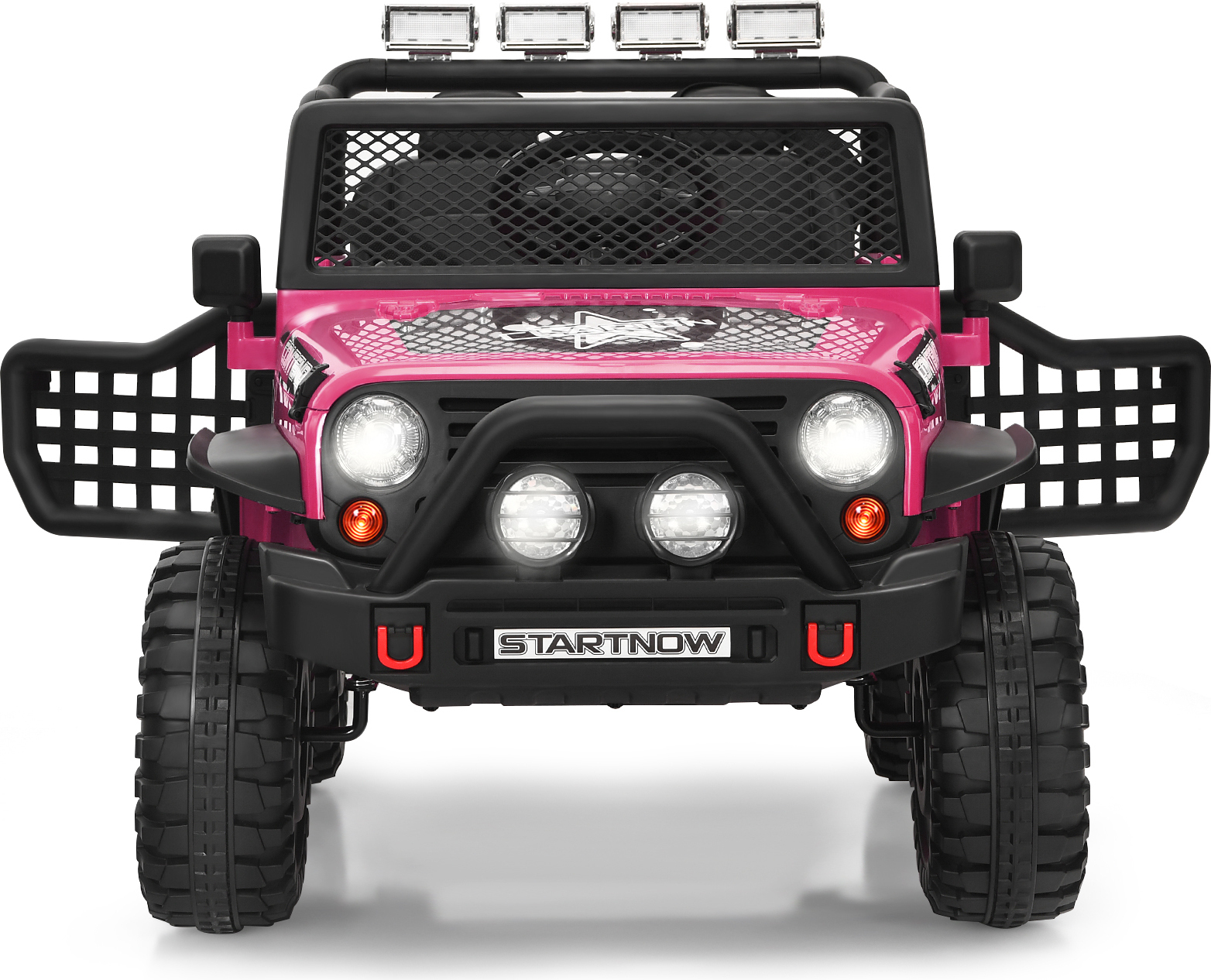 DREAMADE 2-Sitzer-Auto für Kinder, Elektrofahrzeug mit 12-V-Akku, Fernsteuerung, Musik, Licht, 2 Geschwindigkeiten, sowie USB- & AUX-Anschlüssen Rosa VS32237FG-RKDE