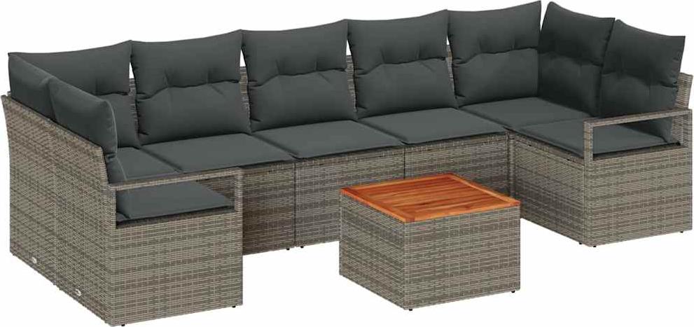 vidaXL Záhradná sedacia súprava 8 ks Grey