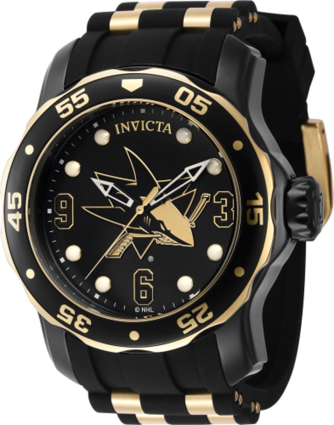 Invicta NHL - San Jose Sharks 42318 - Pánske Náramkové Hondiky - Quarz - Nerezová oceľ  s čiernym ciferníkom - 48mm