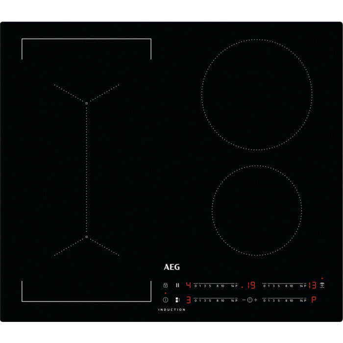 AEG IKB64443IB, Čierna, Vstavaný, 60 cm, Indukčná varná doska so zónami, Sklokeramická, 4 zone(s)