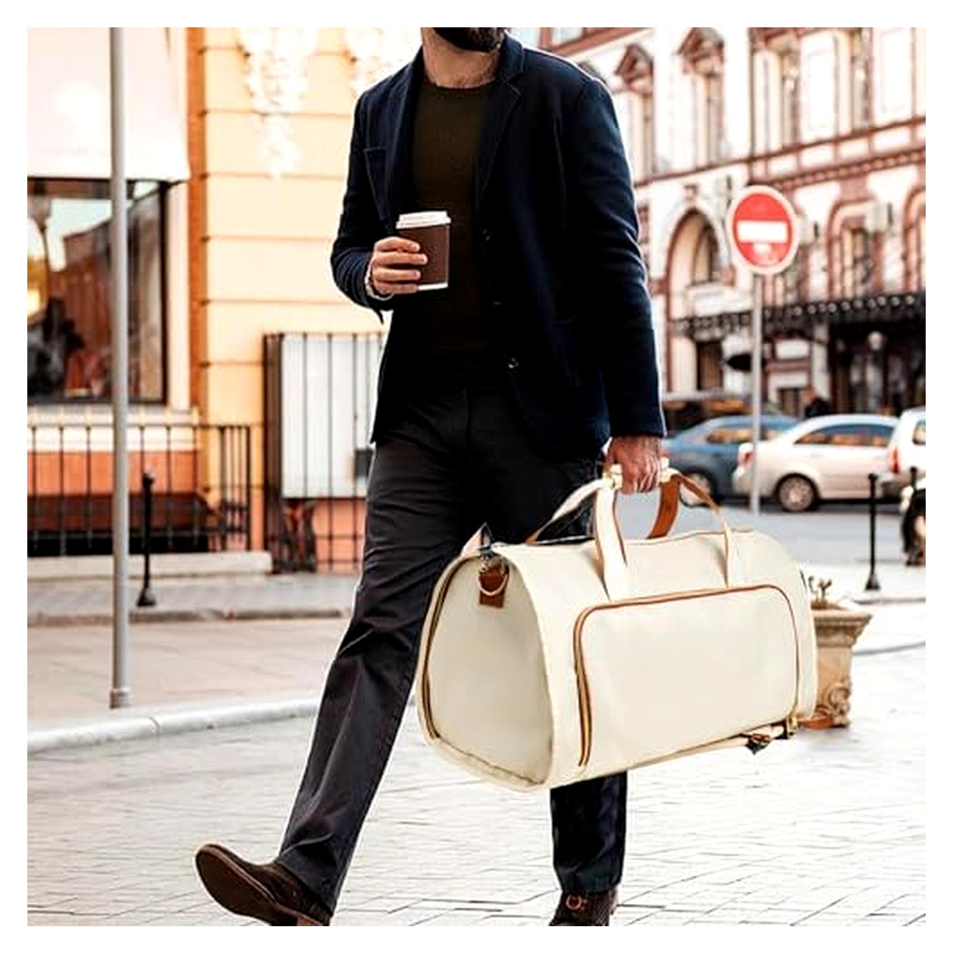 Markenlos Kleidungstasche für Handgepäck, 2-in-1 Duffle-Kleidersack für Männer und Frauen – Reisetasche für Anzüge und Business