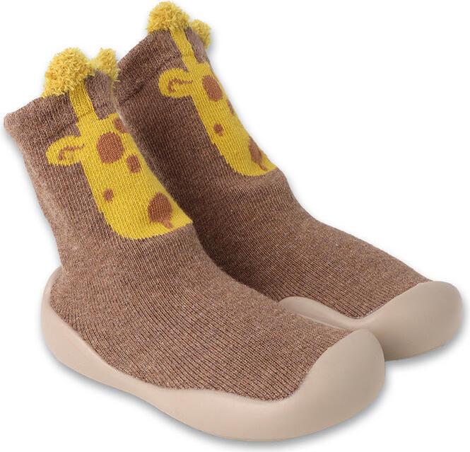 Sockenstiefel, Hausschuhe, Barfußpantoffeln, Socken mit Gummisohle, Befado Beige 002P078