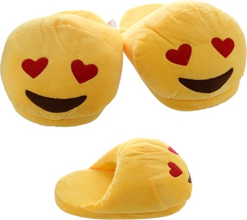 PUCKATOR Hausschuhe Emoticon Herz Augen P-SLIP05