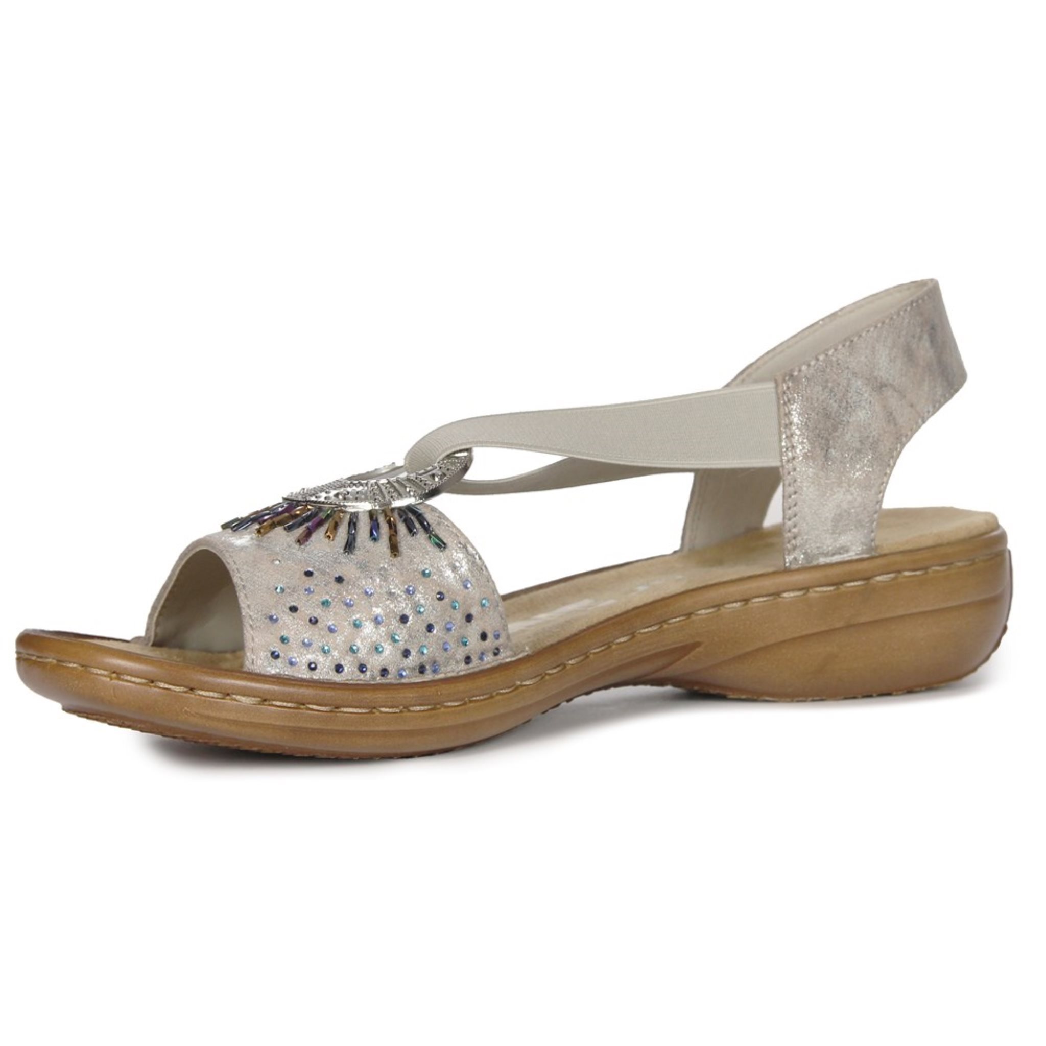 Damen Sandalen Rieker 60880-90 metallic 37 6088090