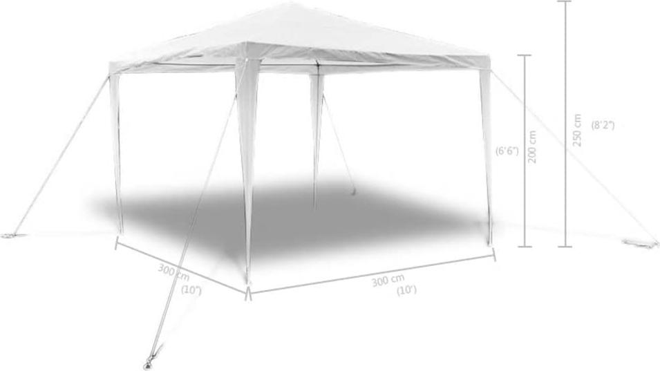 vidaXL Gartenpavillon mit Pyramidendach 3 x 3 m 90332