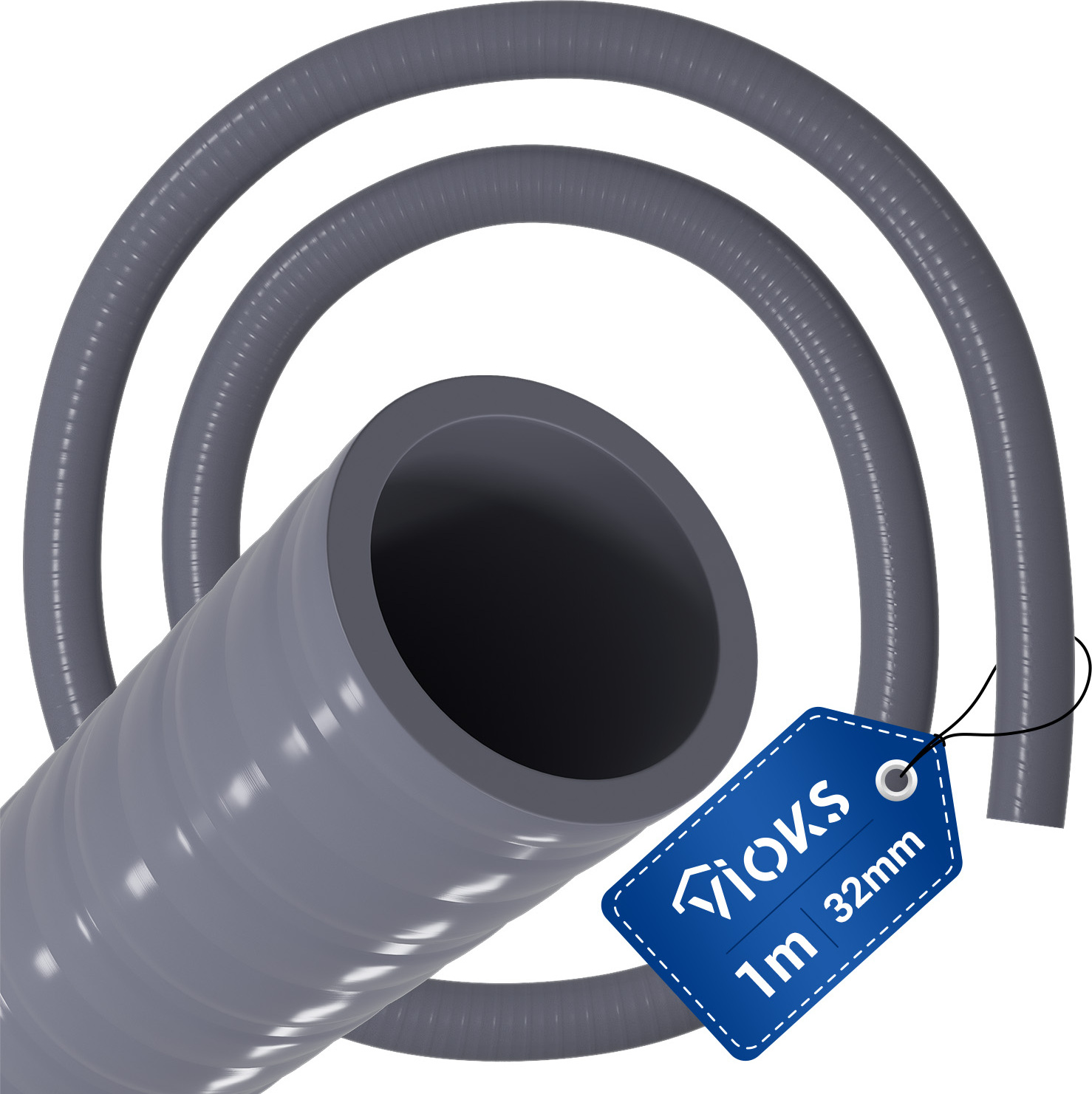 AquaDE PVC Wasserschlauch 1 Meter Flexpipe 32 mm für Whirlpool-Bau Jacuzzi Pool Schlauch Flex-Pipe Zuschnitt - Laufmeter 6008-AQ