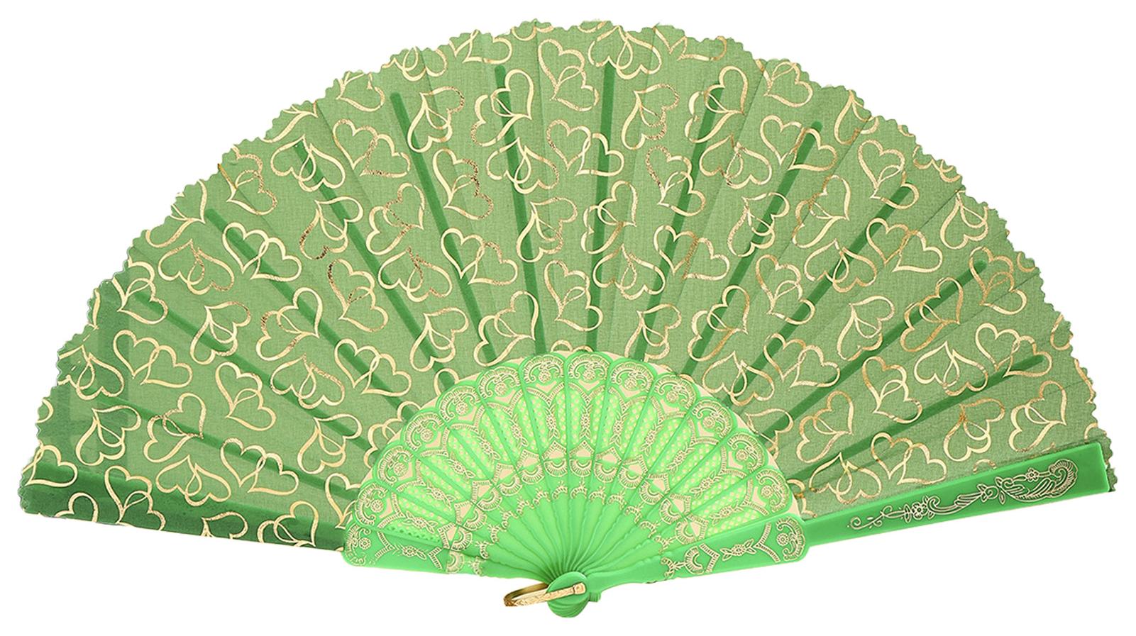 Bremen Faltfächer mit Herzmuster im chinesischen Stil, hohle Rippen, Stofffächer, tragbarer Kühlfächer, Requisite für Tanzpartys und Bühnenauftritte 4736614