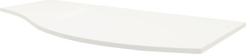 Waschtischplatte Baden Haus Vague 104 x 51 cm weiß glanz für Waschtisch rechts ohne Ausschnitt