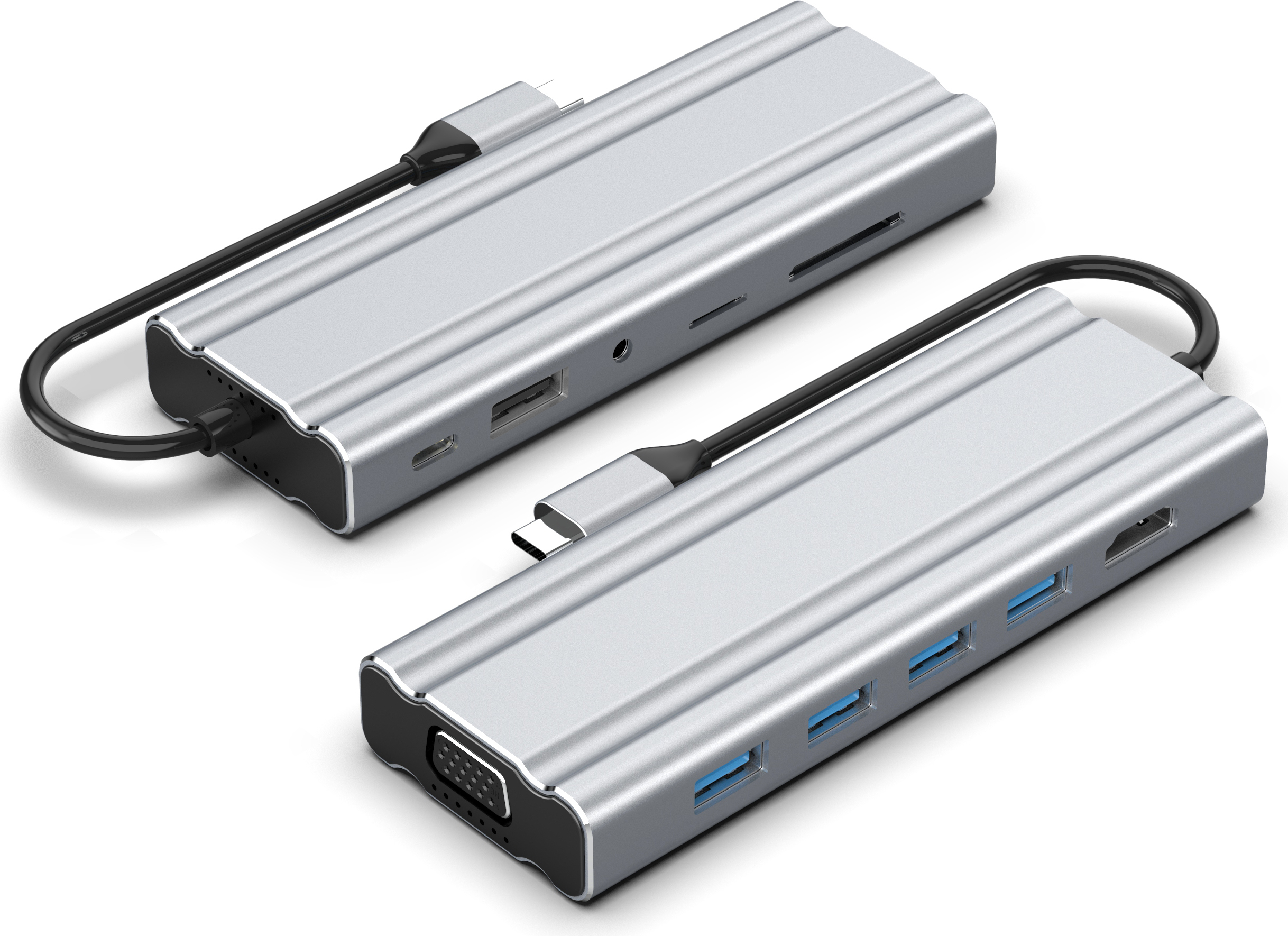 INF 11-in-1 USB-C-Hub mit HDMI, VGA und PD-Ladung 362744