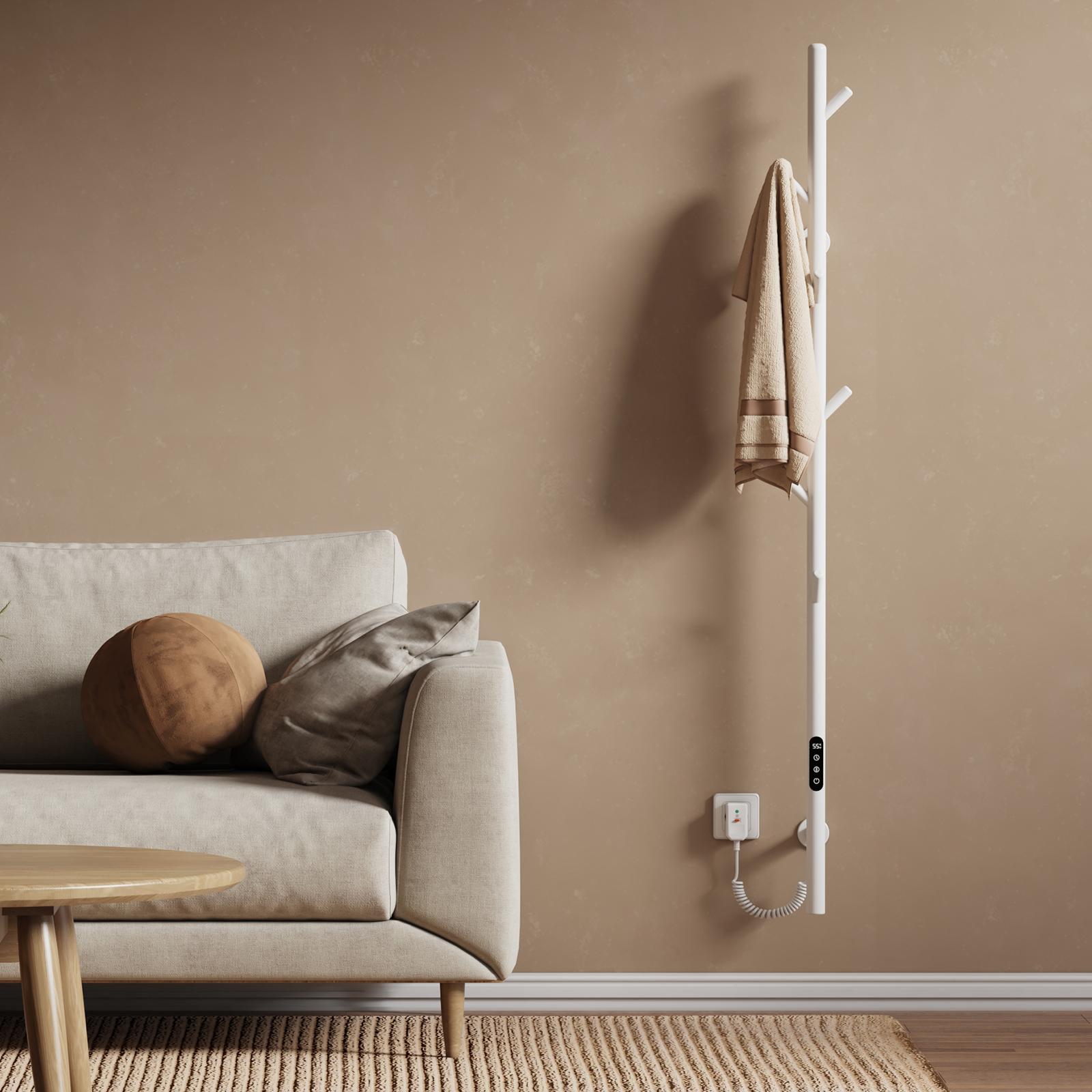 EMKE Elektrický uterákový radiátor 110 W, LED displej, inteligentný termostat, ovládanie WiFi/APP, časovač, výška 150 cm bez vykurovacieho telesa