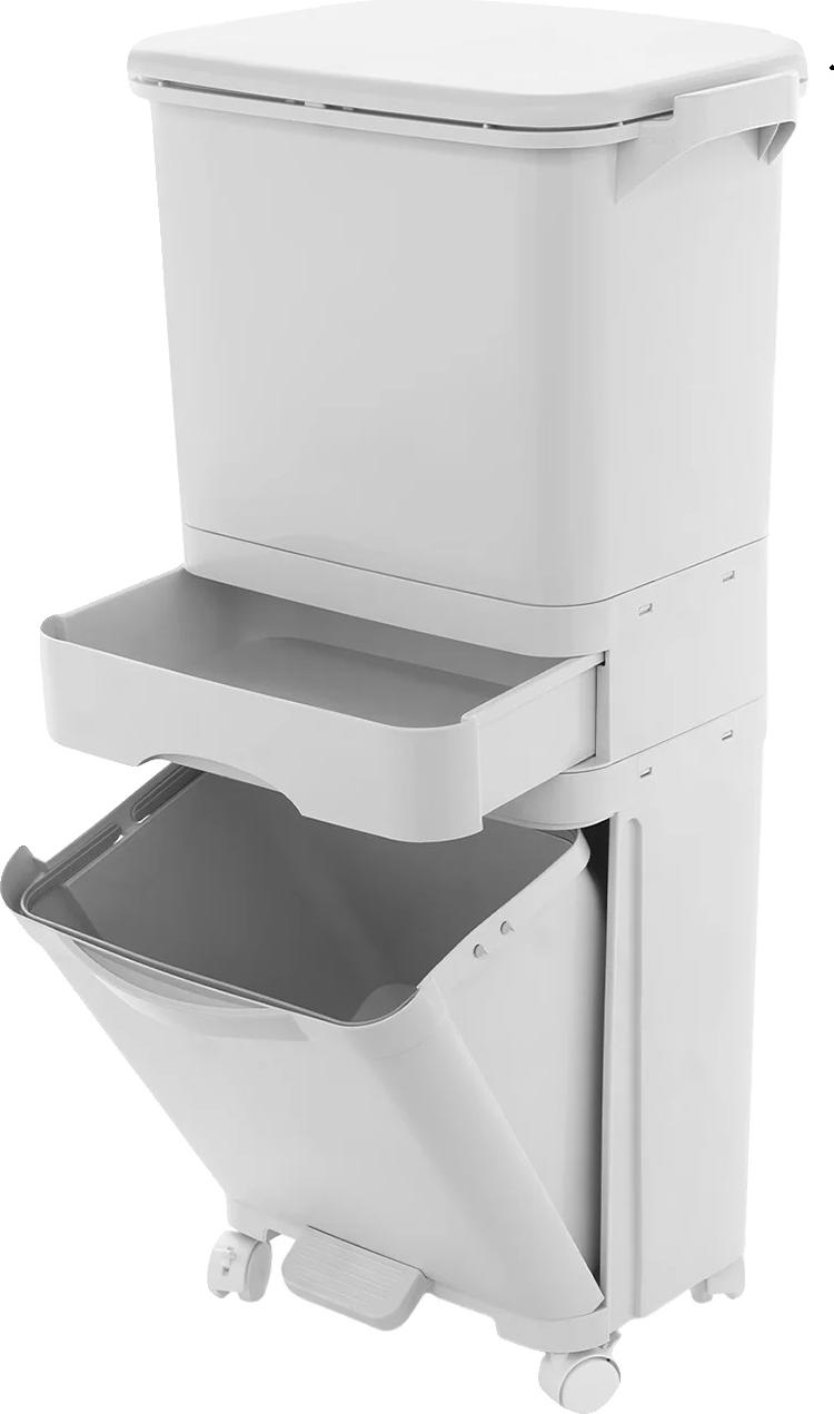 Odpadkový kôš, 3-vrstvová priečka, ľahká mobilita, 42 litrov