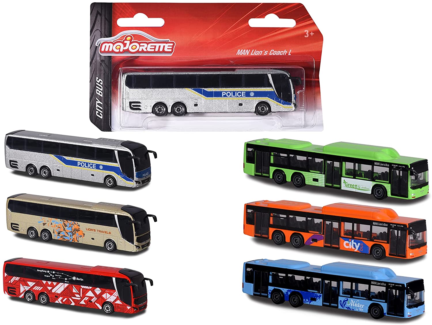 Majorette Man City Bus ca.18,5 cm Kinder Spielzeug Auto Dickie Toys 