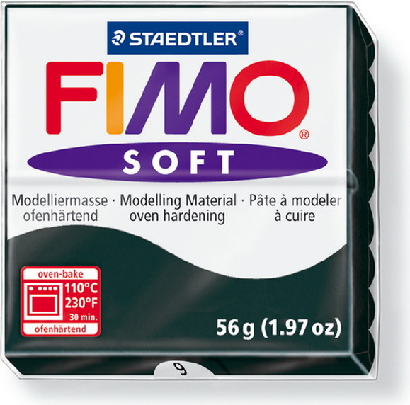 FIMO, Modelliermasse, Knete schwarz soft normal 48161