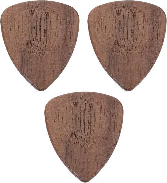 OEM 3 Stück Holz-Gitarrenplektren, 3,0 mm Stärke, aus Walnussholz, für E-Gitarren, Akustikgitarren und Bassgitarren, rotbraun 2026