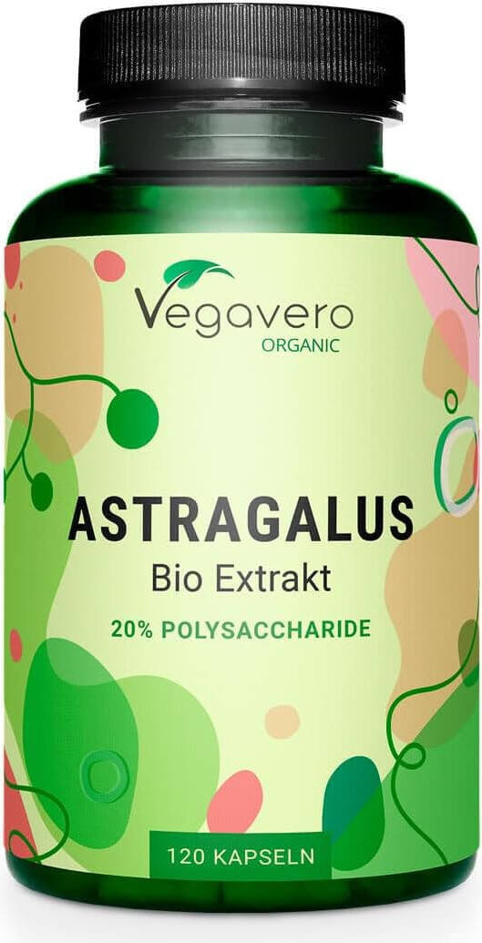 Vegavero Astragalus | 120 Kapseln | 20% Polysaccharide | 375 mg Astragalus Extrakt (15:1) pro Kapsel | vegan X0018OY8G7