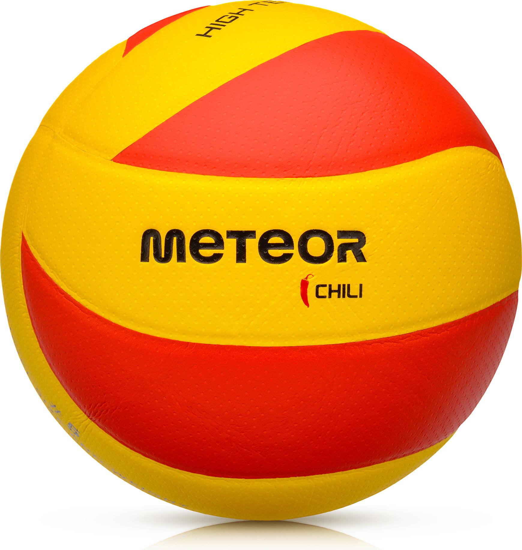 Volleyball Schulball Spielball Trainingsvolleyball Meteor CHILI Polyurethan#5 gelb/rot