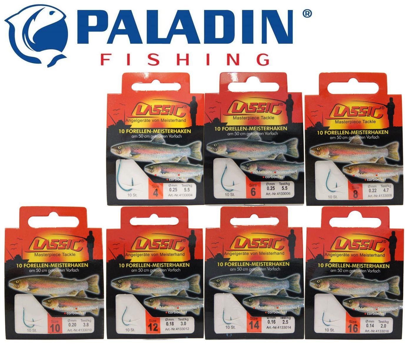 Paladin Forellenhaken Forellen Haken zum Forellenangeln blau 50cm, Größe:16 4133016