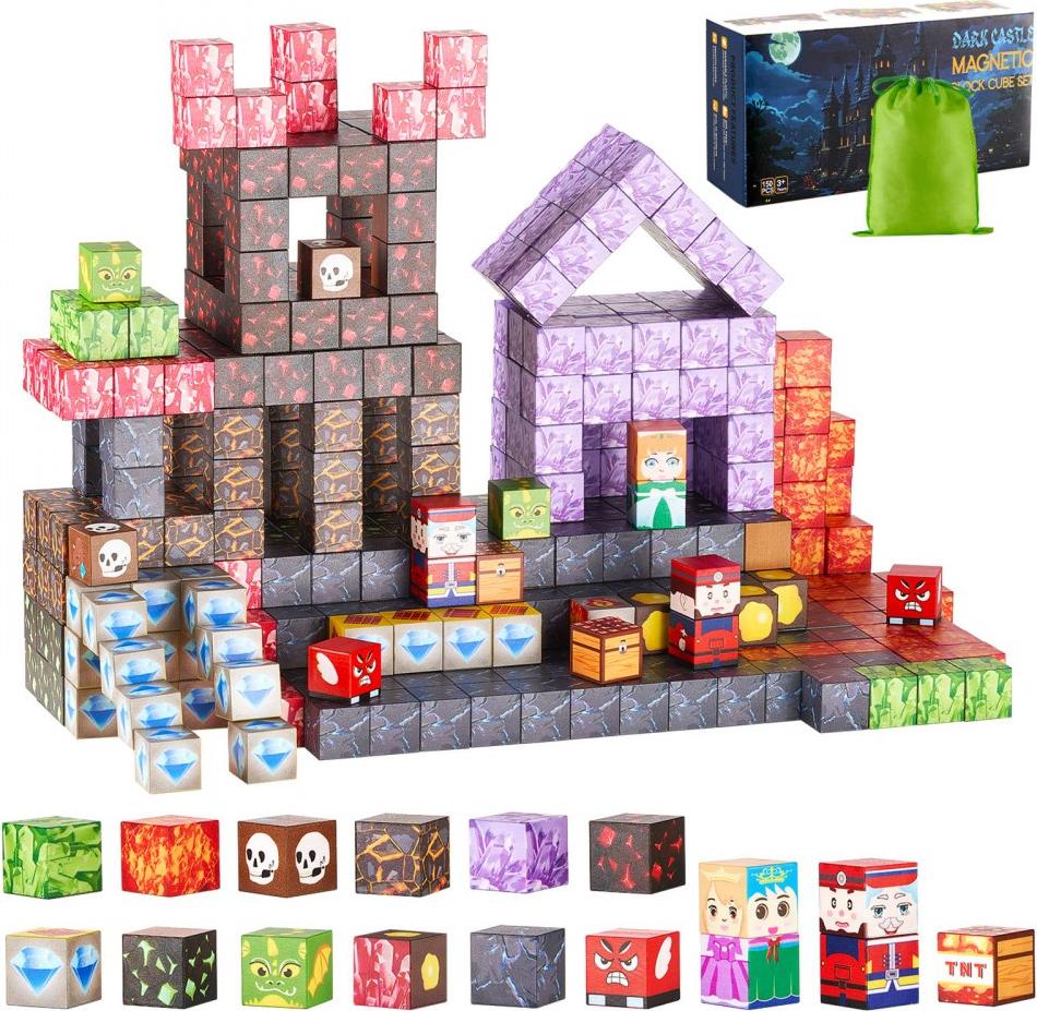 StarTech Magnetische Bausteine 150 Stk. im Dark Castle Set - STEM Montessori Spielzeug für pädagogisches Lernen CLKGNBHACB15LP1JZ001V0