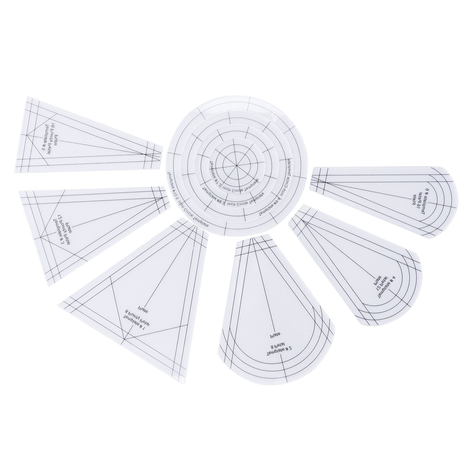 Cocosity Quilten Lineale,Quilten Schablonen,Nähen Lineal,Acryl Lineal,Kreis Vorlage,DIY Nähen Lineal