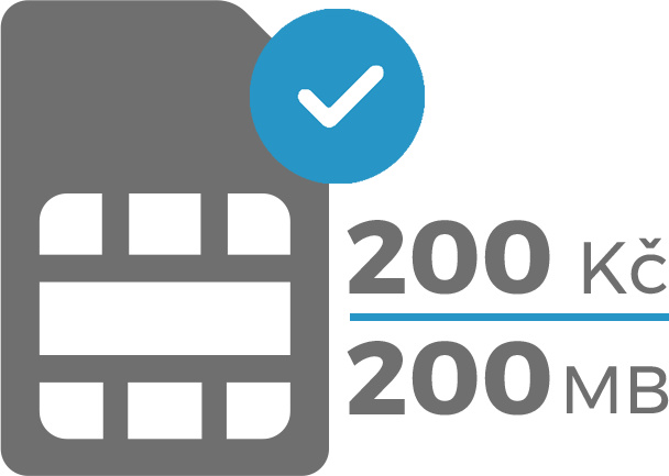 Secutek Aktivierte SIM-Karte (200 CZK / 200 MB)