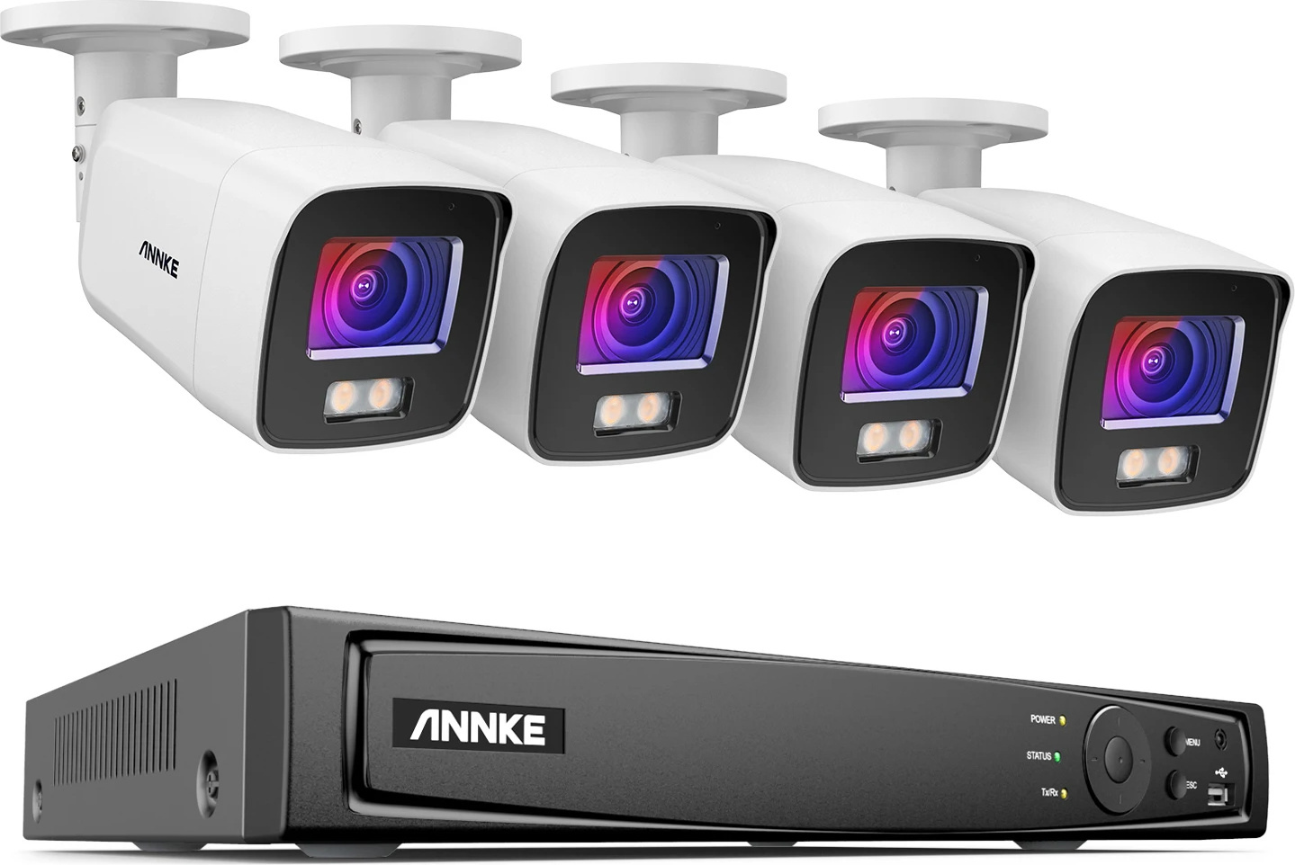 sieťová vežová kamera 4K IR, vylepšené nočné videnie, inteligentné detekčné funkcie, 8CH 4 kusy kamery, žiadne