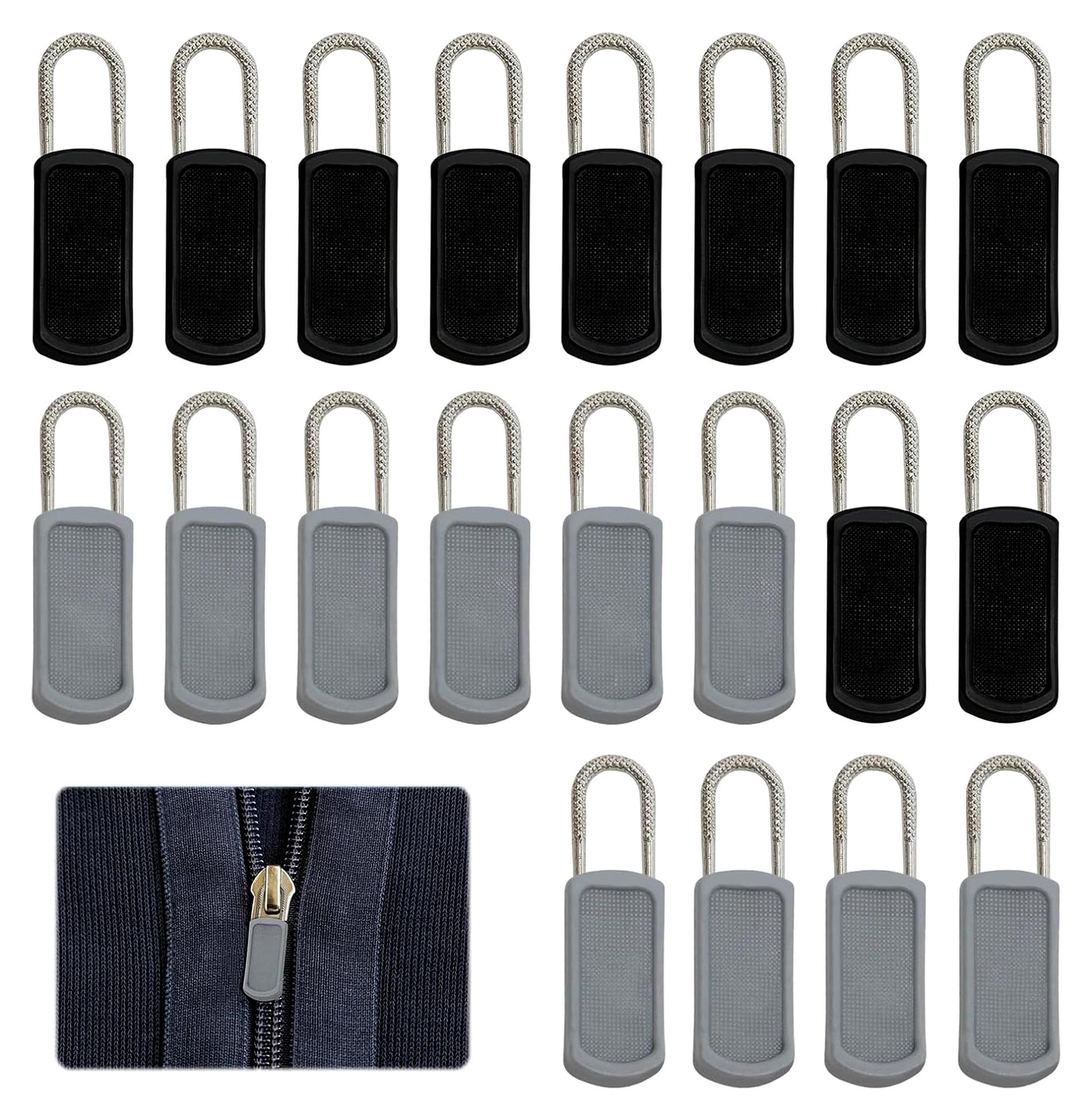 Markenlos 20 Stück Reißverschluss-Zipper, Ersatzteile für Reißverschlüsse, Reparaturset für Zipper, Abnehmbare Zipper Pulls, Reißverschluss-Ersatz für Jacken, Hosen, Gepäck und Bettwäsche