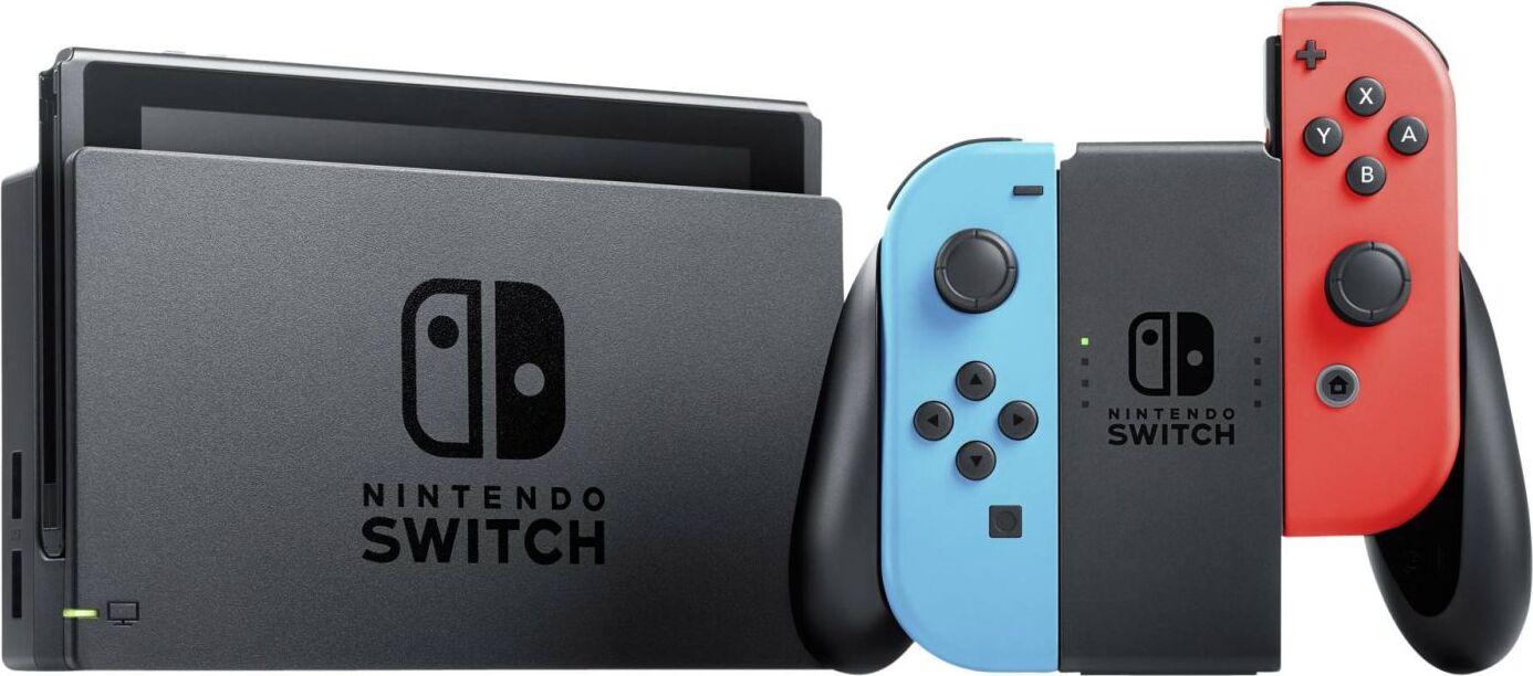 Nintendo Switch, Farbe: Neon-Rot/Neon-Blau, Speicher: 32 GB