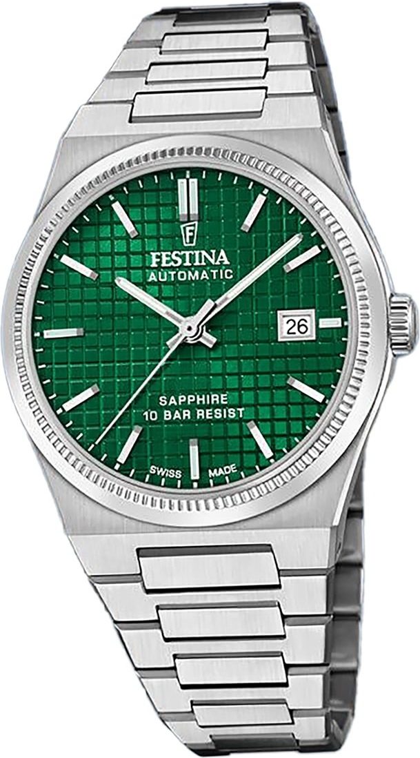 Festina pánske hodinky z ušľachtilej ocele strieborné Festina Swiss made náramkové hodinky D2UF20028/3