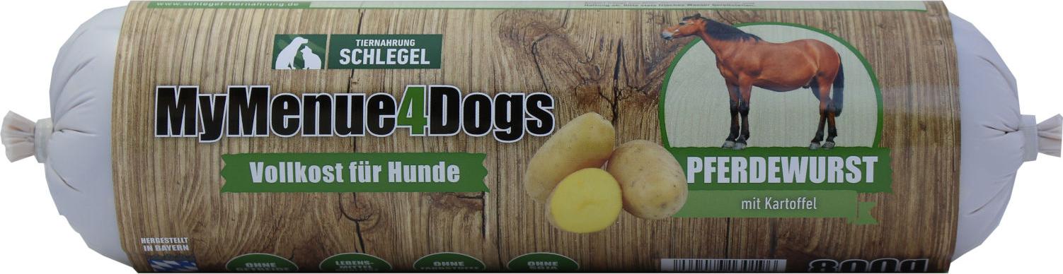 Tiernahrung Schlegel MyMenue4Dogs Hundefutter Pferdewurst - 800 g H10030