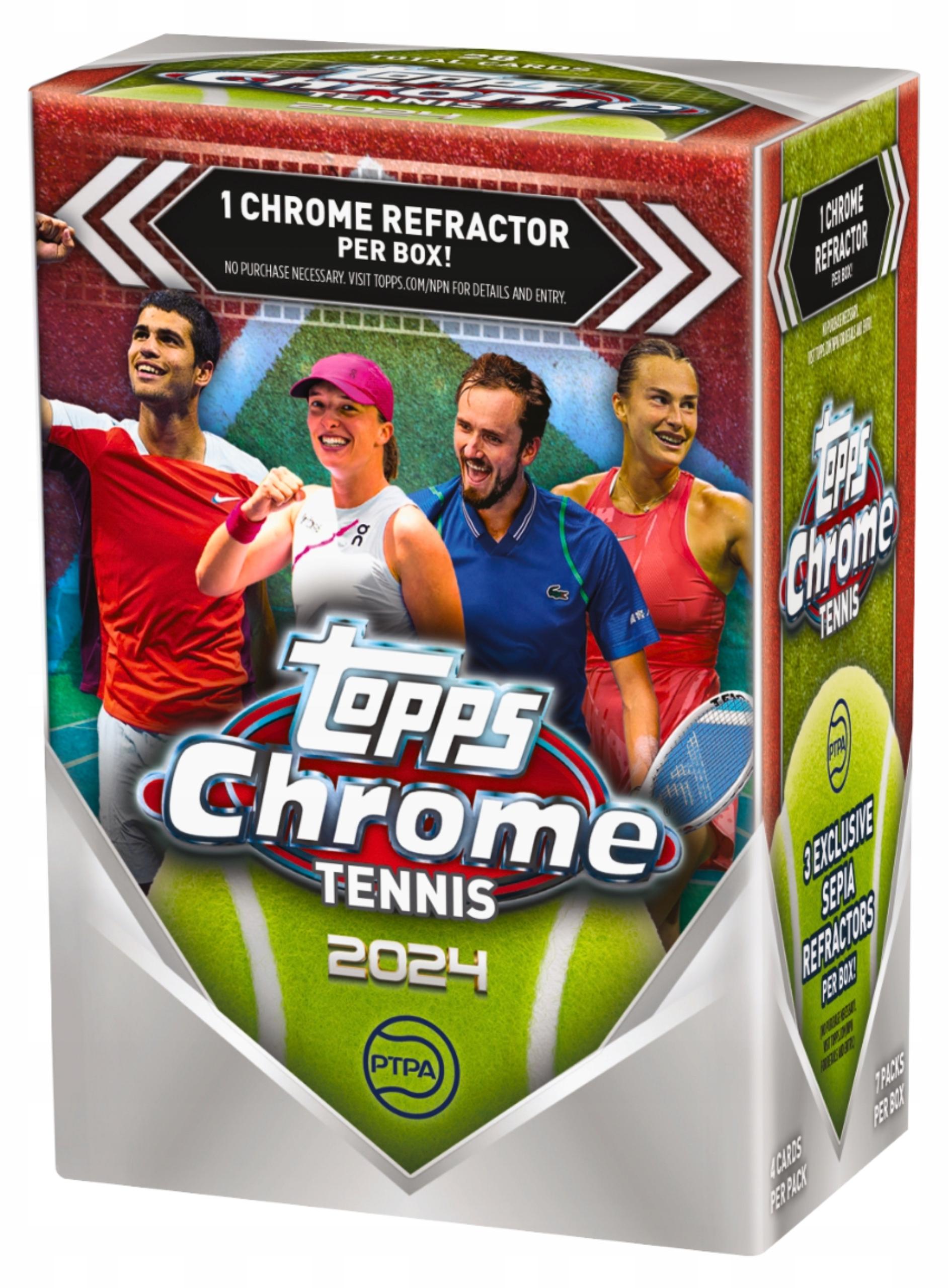 Hasbro Topps Chrome Tennis 2024 Blaster Box IGA ŚWIĄTEK Autograph Cards