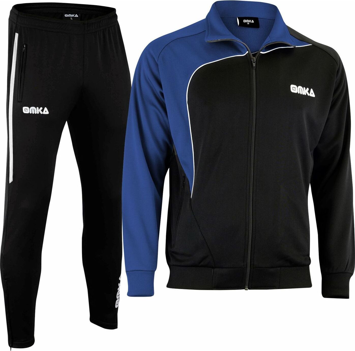 OMKA Trainingsanzug Sportanzug Jogginganzug Freizeitanzug, Größe:3XL, Farbe:Blau/Schwarz VAR-18434