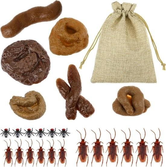 Merkloos 25 Stück realistische Hundekot-Imitationen für lustige Streiche – Lebensechte Hundekot-Imitationen mit Tüten für Halloween – Aprilscherz 109493-0