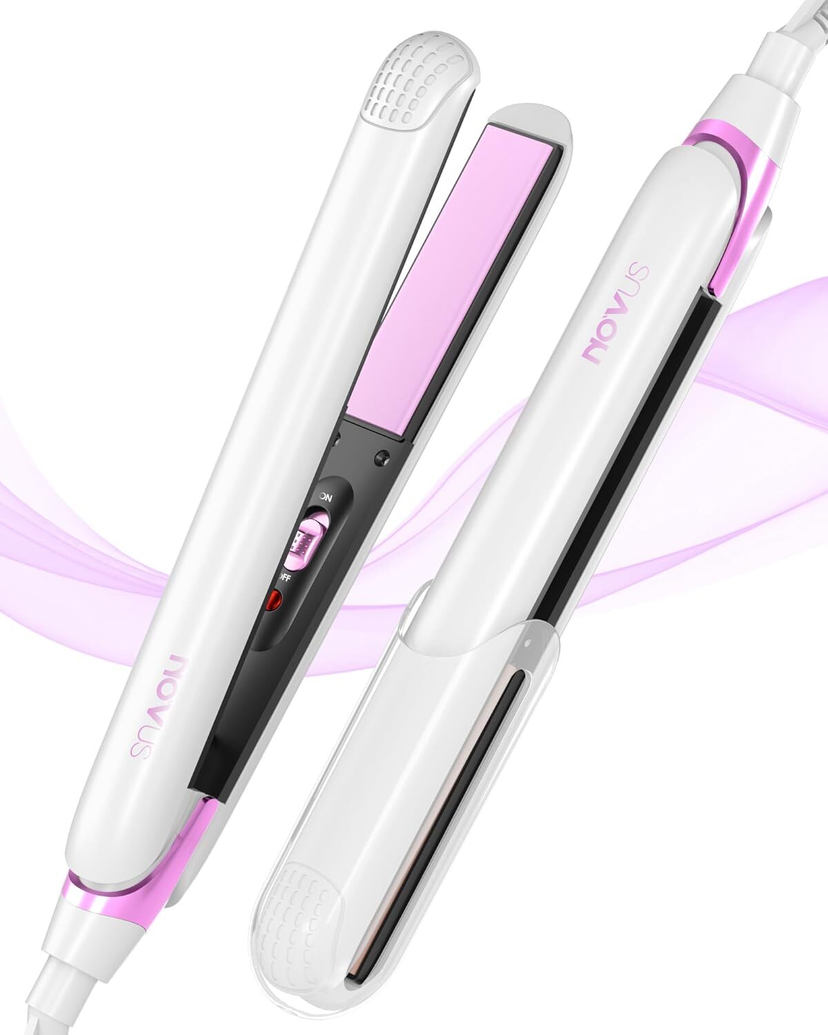 Novus Haarglätter, 1 Zoll Glätteisen, 2-in-1 Keramik Glätteisen & Locken für Reisen, schnelles Aufheizen, Glätteisen Glätteisen, Hot Tools Glätteisen